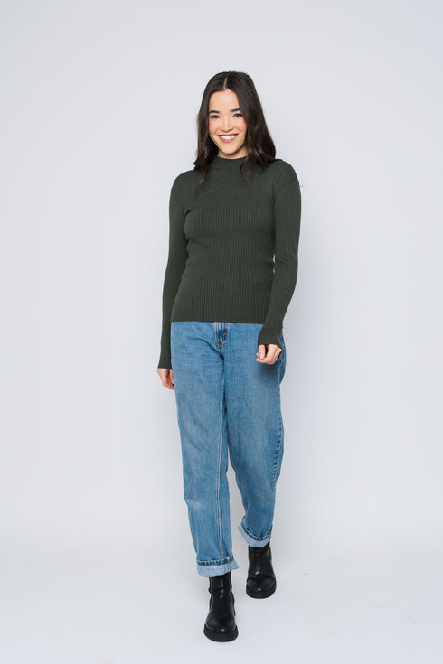 Mary-Mock Neck Long Sleeve